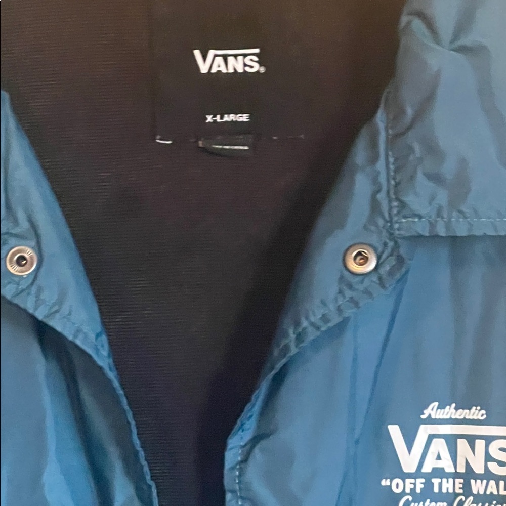 Vans Men's Dark Blue Snap-Front Windbreaker - Picture 3 of 6